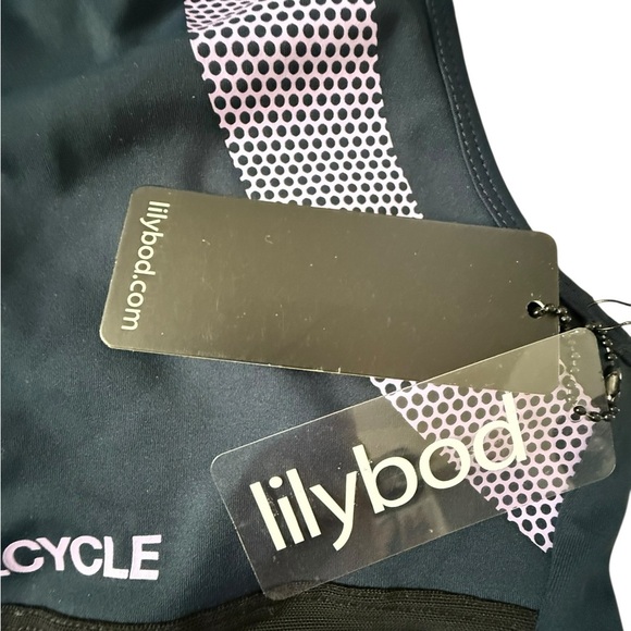 SoulCycle Women's Dark Blue and White Mesh Sports Bra - Picture 5 of 7